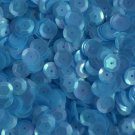 5mm Cup Sequins Satin Turquoise Blue Semi Opaque