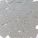 Sequin Square Diamond 1.5" Black White Chevron Print Opaque