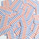 Sequin Rectangle 1.5" USA Red Blue Patriotic White Print Opaque