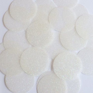 Round Sequin 40mm Crystal White Metallic Sparkle Glitter Texture Paillettes