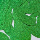 Sequin Oval 1.5" Green Sparkle Glitter Metallic. Made in USA