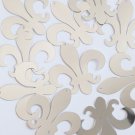 Sequin Fleur De Lis 1.5" Silver Metallic Couture Paillettes. Made in USA.
