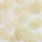 Round Sequin 15mm White Vanilla Silky Fiber Strand Fabric Couture Paillettes