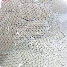 Sequin Round 1.5" Black Silver Fish Scale Skin Effect Metallic