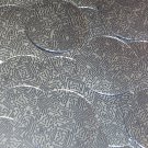 Sequin Round 1.5" Black Silver Circuit Board Tech Print Metallic