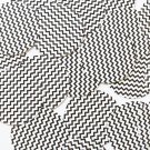 Sequin Round 1.5" Black White Chevron Print Opaque