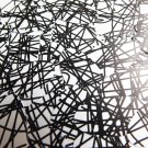 Sequin Oval 1.5" Black White Crazy Scribble Pattern Opaque