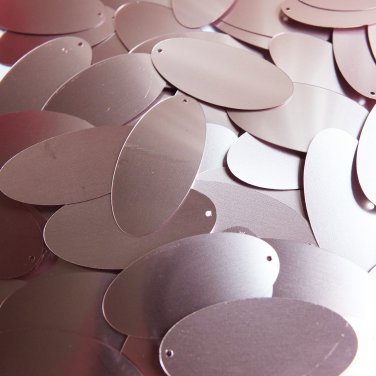 Sequin Oval 1.5" Pink Satin Metallic. Made in USA