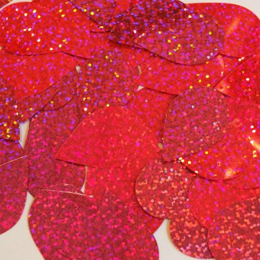Teardrop Sequin 1.5" Hot Pink Fluorescent Hologram Glitter Sparkle Metallic