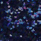 3mm Flat Round Loose Sequin Paillettes ~ Metallic Midnight Blue Iris Rainbow