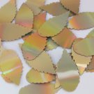 Sequin Feather Leaf 1.5" Gold Lazersheen Reflective Metallic. Made in USA
