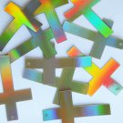 Sequin Simple Cross 1.5" Gold Lazersheen Reflective Metallic. Made in USA
