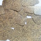 Sequin Square Diamond 1.5" Mehndi Print Pattern Black Gold Metallic