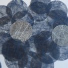Round Sequin 40mm Navy Blue Silky Fiber Strand Fabric Couture Paillettes