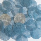 Round Sequin 40mm Sky Blue Silky Fiber Strand Fabric Couture Paillettes