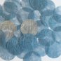 Round Sequin 40mm Sky Blue Silky Fiber Strand Fabric Couture Paillettes