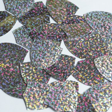 Shield Sequin 1.5" Silver Hologram Glitter Sparkle Metallic Couture Paillettes