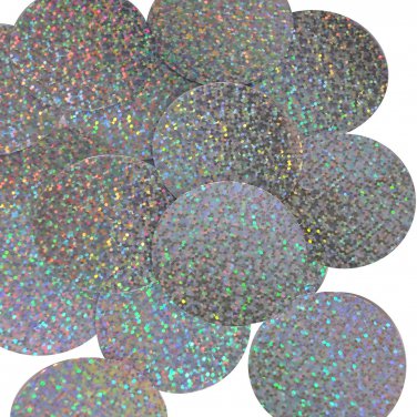 Round Sequin 2" Silver Hologram Glitter Sparkle Metallic Couture Paillettes