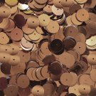 10mm Flat Round Sequins Copper Shiny Metallic. Made in USA
