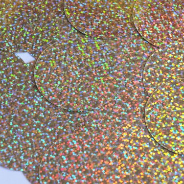 Sequin Round 70mm No hole Gold Hologram Glitter Sparkle Metallic. Made in USA