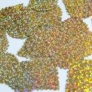 Sequin Wide Leaf 1.25" Gold Hologram Glitter Sparkle Metallic. Made in USA