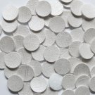 15mm Vinyl Disc White Metallic Leather No Hole Round Circle