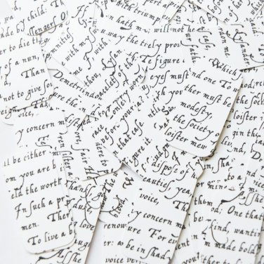 Sequin Rectangle 1.5" Black White Midsummer Night's Dream Shakespeare Script