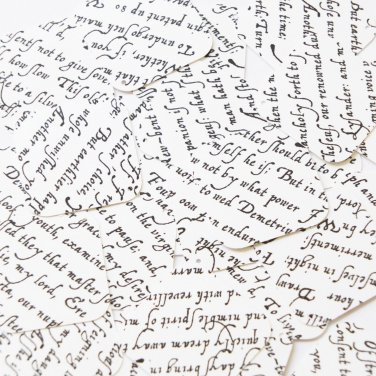 Sequin Square Diamond 1.5" Black White Midsummer Night Dream Shakespeare Script