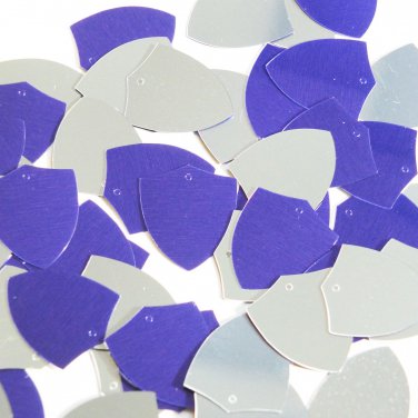 Sequin Shield 1" Purple Silver Metallic Couture Paillettes. Made in USA.