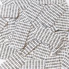 Sequin Rectangle 1.5" Black White Binary Tech Code Print Out Opaque
