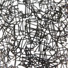 Sequin Rectangle 1.5" Black White Crazy Scribble Pattern Opaque