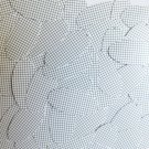 Sequin Oval 1.5" Black White Grid Check Squares Print Opaque