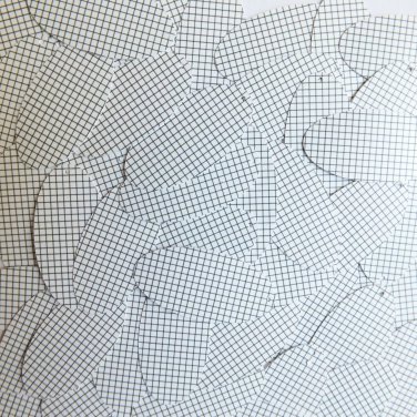 Sequin Oval 1.5" Black White Grid Check Squares Print Opaque