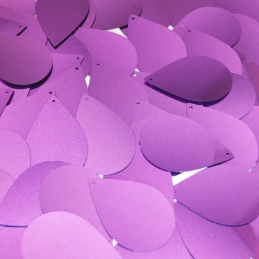 Sequin Teardrop 1.5" Violet Purple Metallic. Made in USA