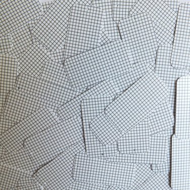 Sequin Rectangle 1.5" Black White Grid Check Squares Print Opaque