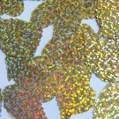 Sequin Feather Leaf 1.5" Gold Hologram Glitter Sparkle Metallic. Made in USA