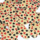 Sequin Oval 1.5" Playing Card Clubs Hearts Spades Diamonds Gold Metallic