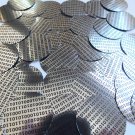 Sequin Round 1.5" Black Silver Binary Tech Code Print Out Metallic