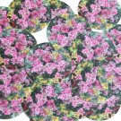 Round Sequin 1.5" Petite Floral Pink Petunia Flowers Opaque