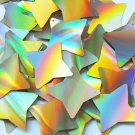 Sequin Star 4 Point 1.5" Gold Lazersheen Reflective Metallic. Made in USA