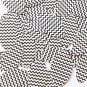Sequin Navette Leaf 1.5" Black White Chevron Print Opaque