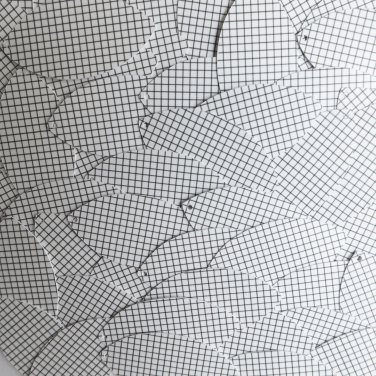 Sequin Navette Leaf 1.5" Black White Grid Check Squares Print Opaque