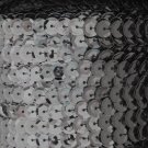 Sequin Trim Hematite Shiny Gray 8mm Cup Facet strung by the yard. Made in USA.