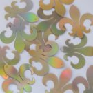 Sequin Fleur De Lis 1.25" Gold Lazersheen Reflective Metallic. Made in USA
