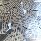 Sequin Square Diamond 1.5" Black Silver Binary Tech Code Print Out Metallic