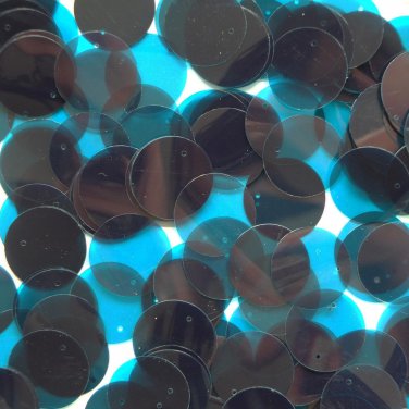 20mm Sequins Bright Capri Blue Transparent See-Thru. Made in USA
