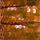 Orange Pink Fluorescent Sequin Trim 6mm 1/4" wide stitched Strung by yard 15'