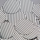 Round Sequin 1.5" Black Silver Chevron Zig Zag Pattern Metallic