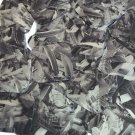 Sequin Square Diamond 1.5" Black Silver Bird Feathers Print Metallic