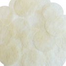 Round Sequin 40mm White Vanilla Silky Fiber Strand Fabric Couture Paillettes